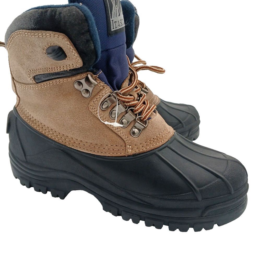 Itasca Ice Breaker Buff Tan Black Snow Winter Boots Leather Lace Up Women Size 7